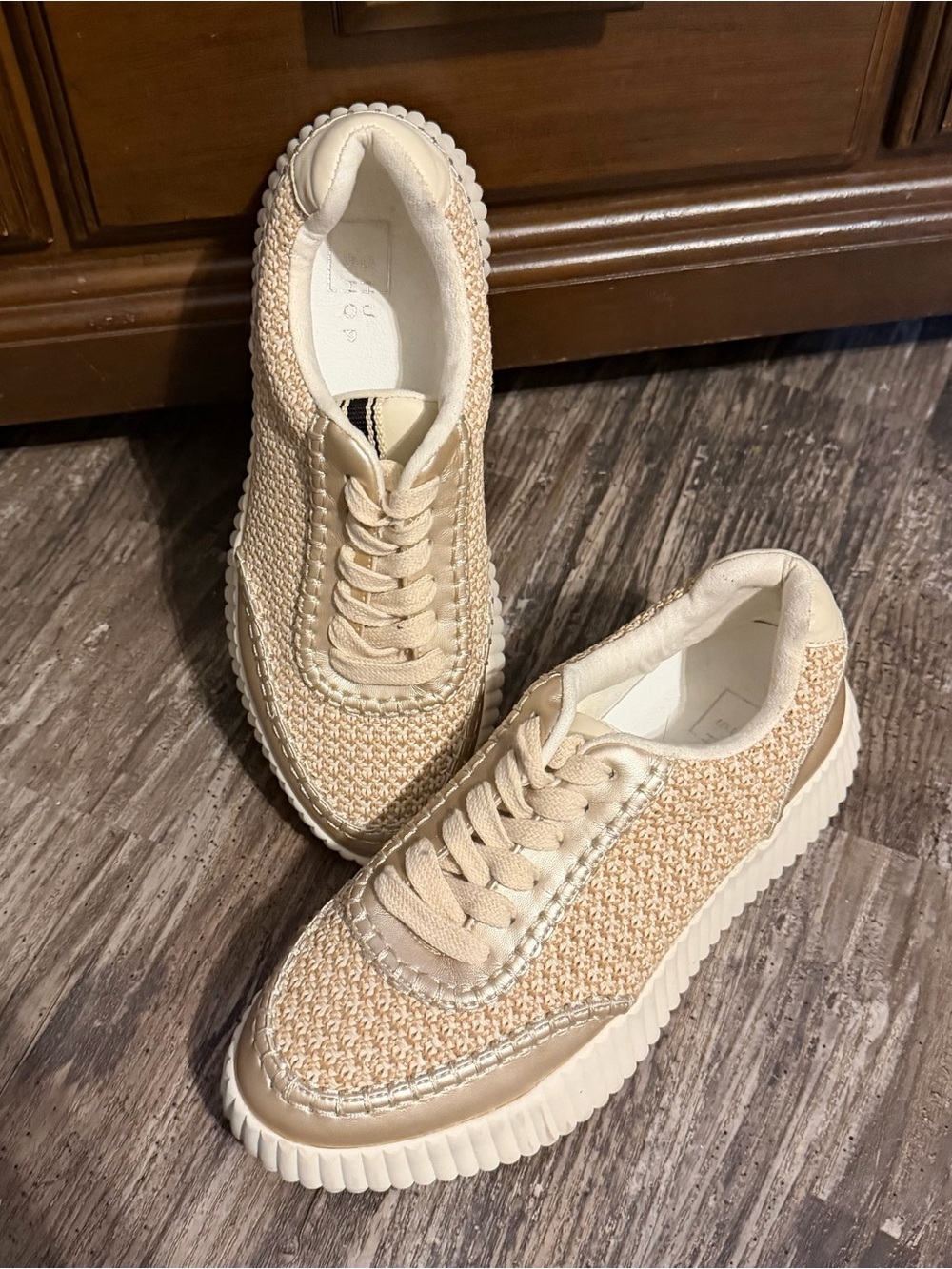 ShuShop Woven Platform Sneakers - Beige Cream
